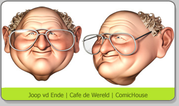 3D Character Karakter Caricature Karikatuur Cafe de Wereld Joop vd Ende