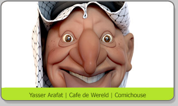 3D Character Karakter Caricature Karikatuur Cafe de Wereld  Yasser Arafat