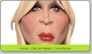 3D Character Karakter Caricature Karikatuur Cafe de Wereld Anouk Teeuwe