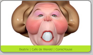 3D Character Karakter Caricature Karikatuur Cafe de Wereld Beatrix