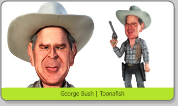 3D Character Karakter Caricature Karikatuur George W Bush