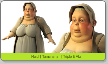 3D Character Karakter Tamanana Maid Triple E VFX