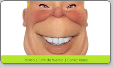 3D Character Karakter Caricature Karikatuur Cafe de Wereld  remco