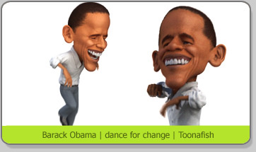 3D Character Karakter Caricature Karikatuur Barack Obama